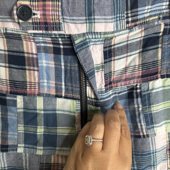 Brooks Brothers Bermuda Shorts Mens 38 Madras Plaid 100% Cotton Patchwork Preppy - Picture 3 of 11